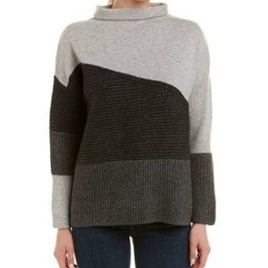 French Connection Gray Lotty Color Block Sweater - Size Small
